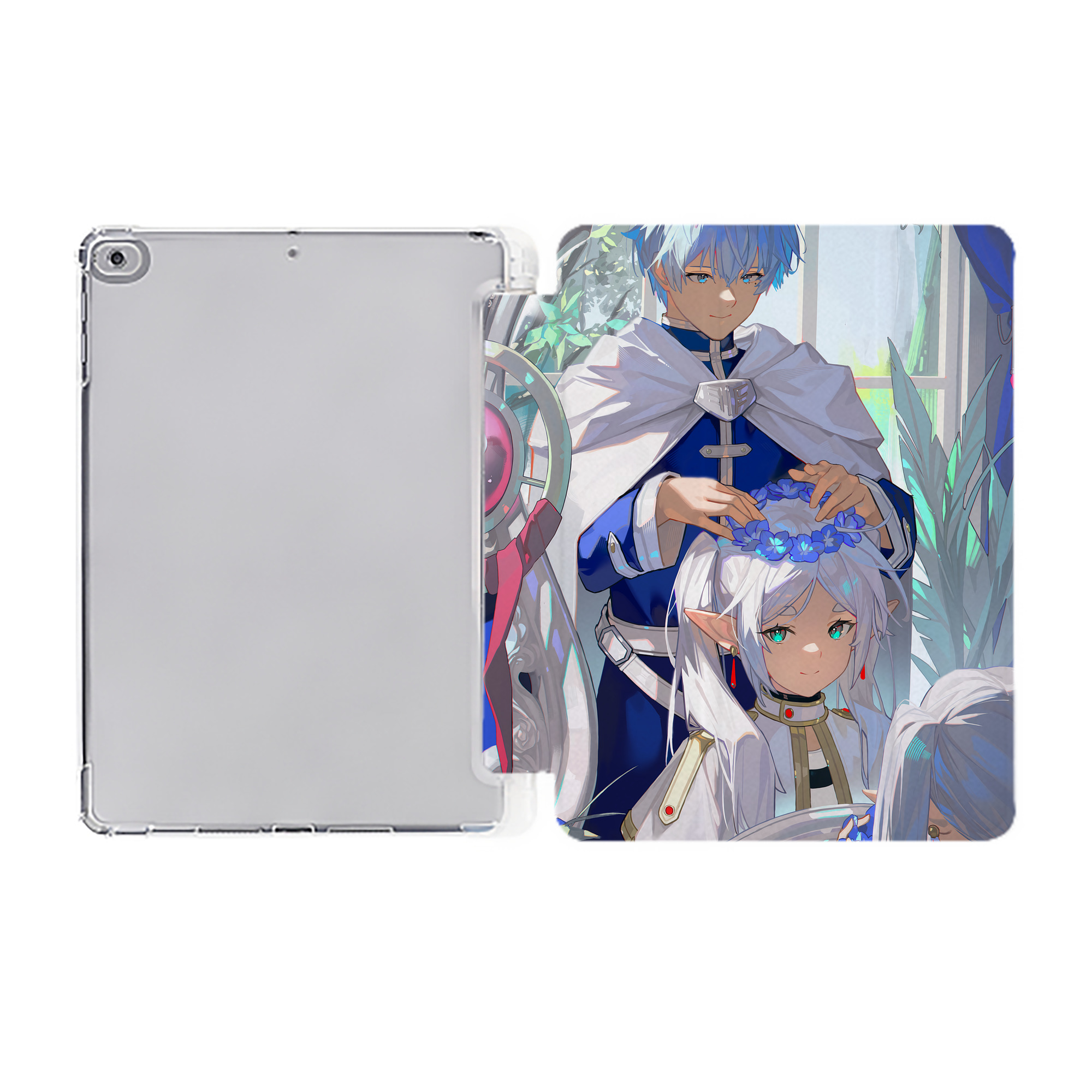 （画像用） 葬送のフリーレン Frieren IPad ケース ペン収納付き 三つ折りスタンド PUレザー×シリコン 対応機種9.5/10.5/10.9インチ